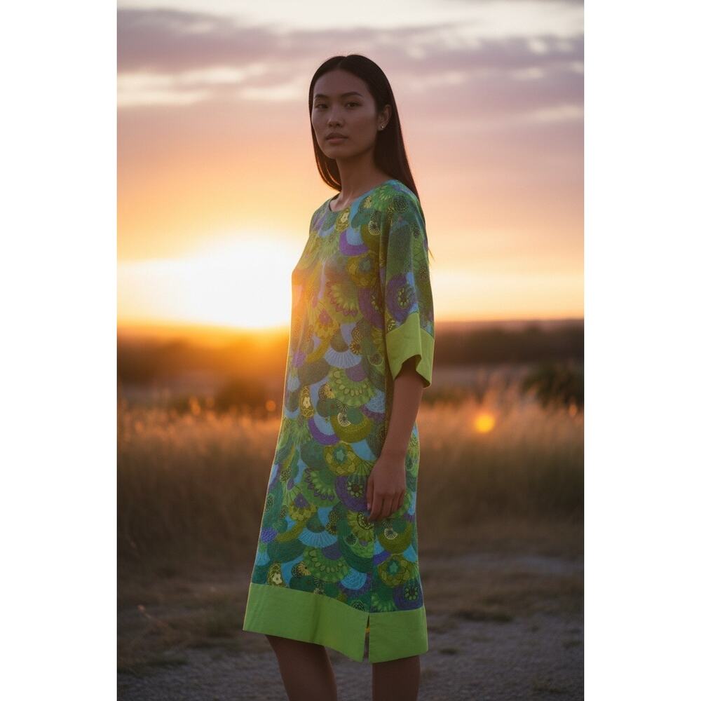 Vintage 1960’s Casual Ceire Hawaiian Village Maxi Dress size 12/M-L